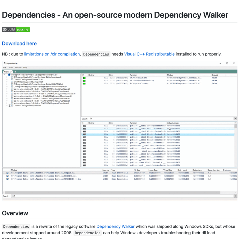 覚書 Dependency Walkerはもう古い! Windows 10ならDependenciesを使え! FRONTL1NE